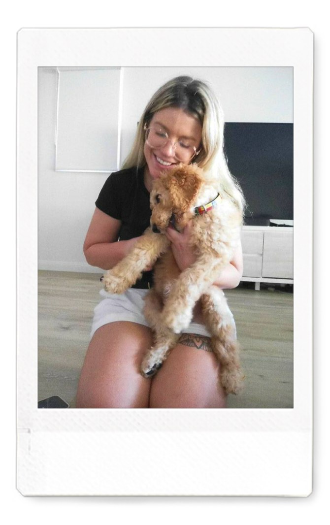 A dog enjoying time with Ash
