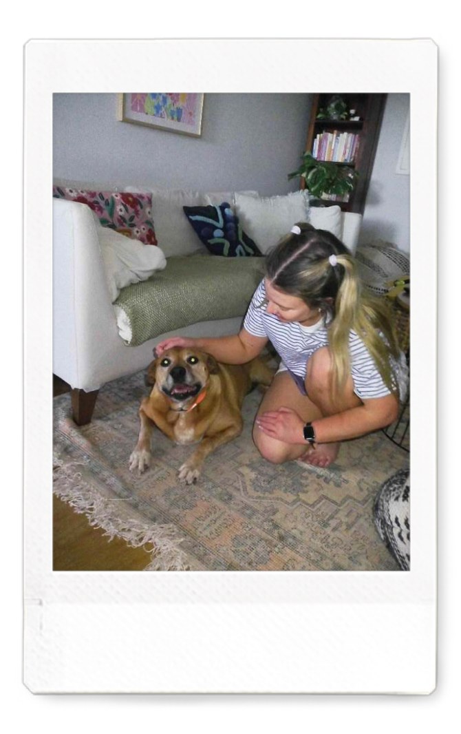 A happy dog with Ash